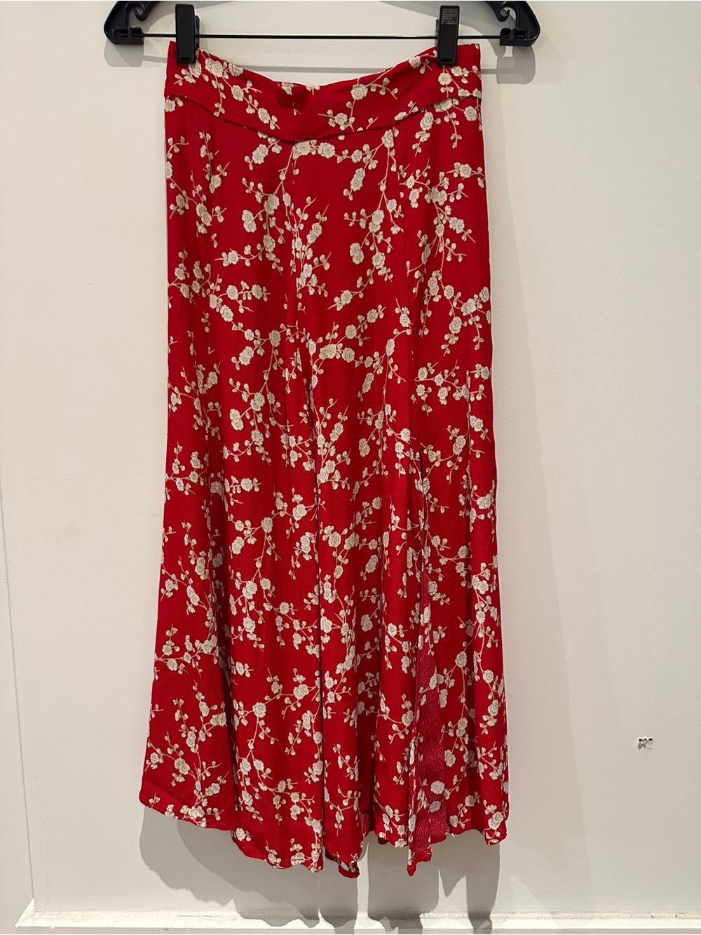 GP & JBaker X H&M Red Maxi Skirt with White Floral Print
